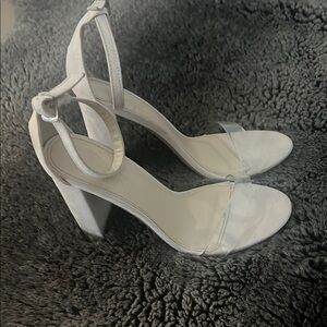 Wild Diva White Ankle Strap Heels